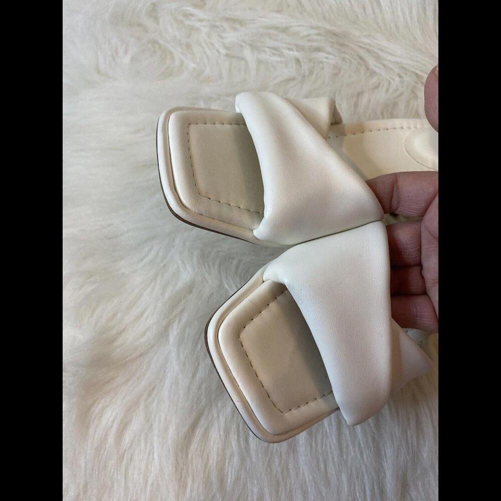 A New Day Target White Square Toe Sz 7 Women’s Pump Wrap Strap Beachy Summery - Picture 4 of 13